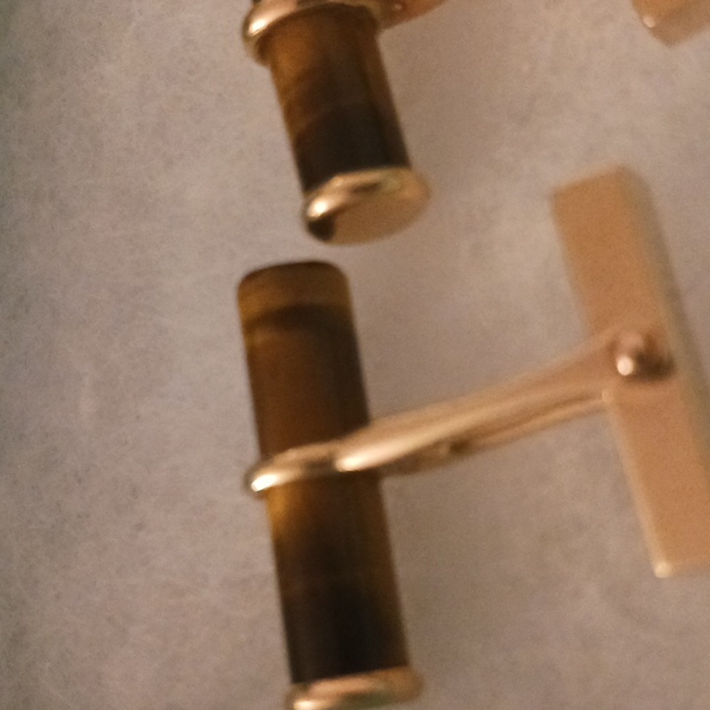Tiffany & Co 14k Gold /Tiger Eye Cufflinks 🐅✨️ - Picture 7 of 9